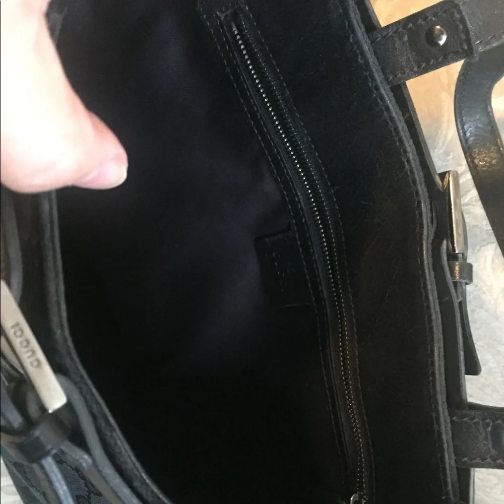 Authentic Gucci Black Leather Tote Laptop bag